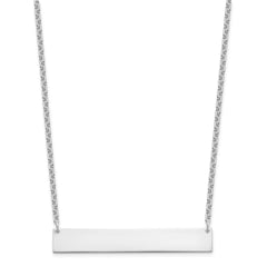 Sterling Silver/Rhodium-plated Large Blank Bar Necklace XNA1207SS