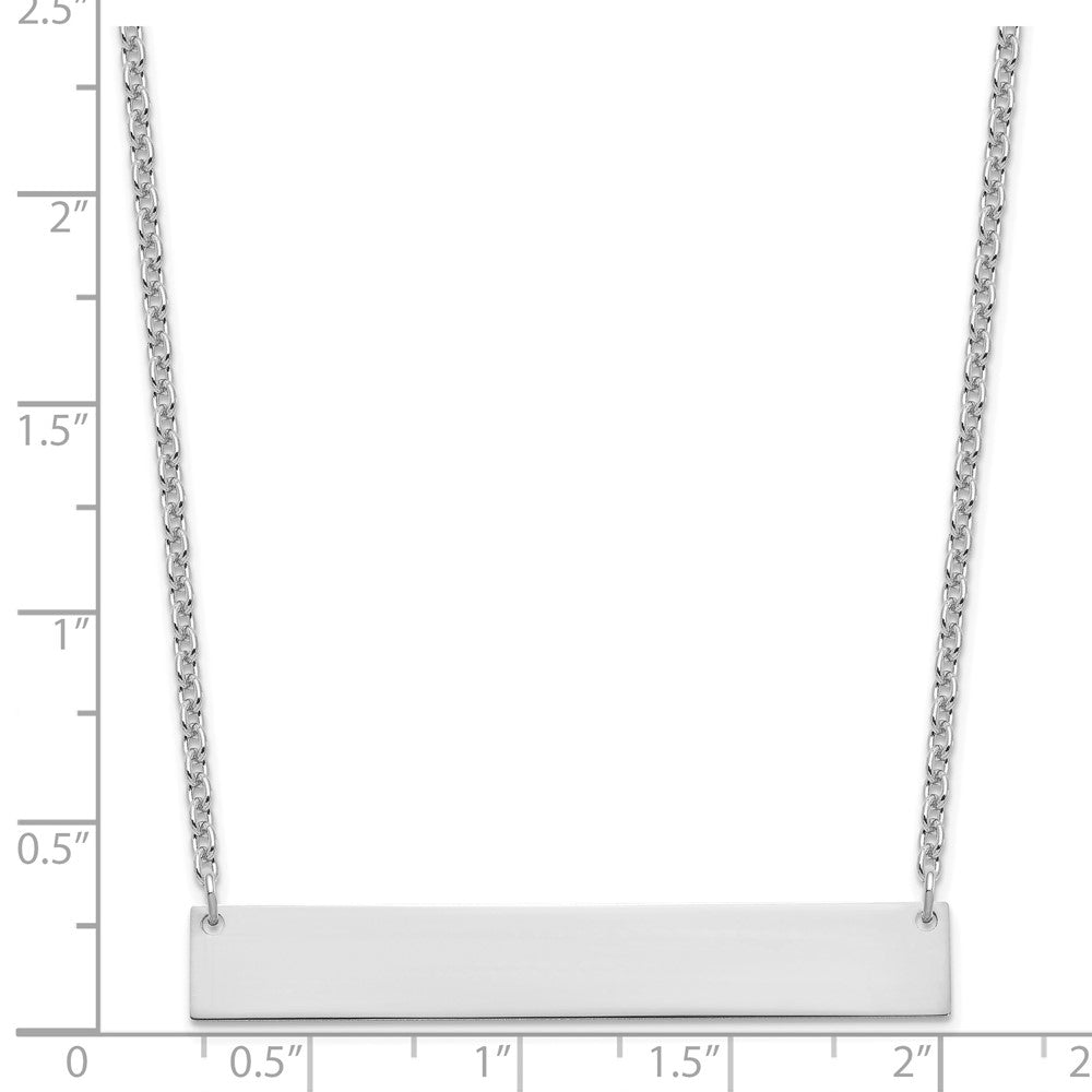 Sterling Silver/Rhodium-plated Large Blank Bar Necklace XNA1207SS