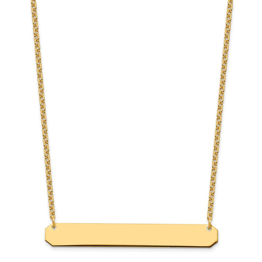 Sterling Silver/Gold-plated Large Blank Bar Necklace XNA1208GP