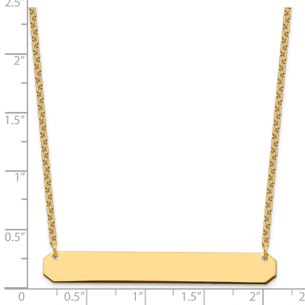 Sterling Silver/Gold-plated Large Blank Bar Necklace XNA1208GP