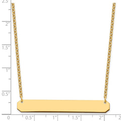 Sterling Silver/Gold-plated Large Blank Bar Necklace XNA1208GP