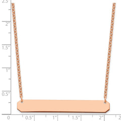 Sterling Silver/Rose-plated Large Blank Bar Necklace XNA1208RP