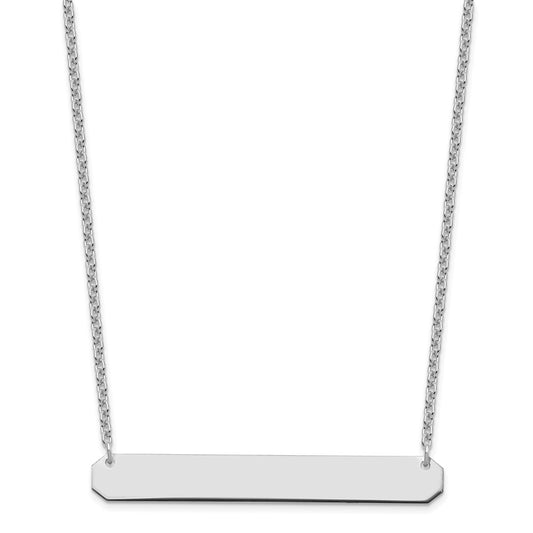 Sterling Silver/Rhodium-plated Large Blank Bar Necklace XNA1208SS