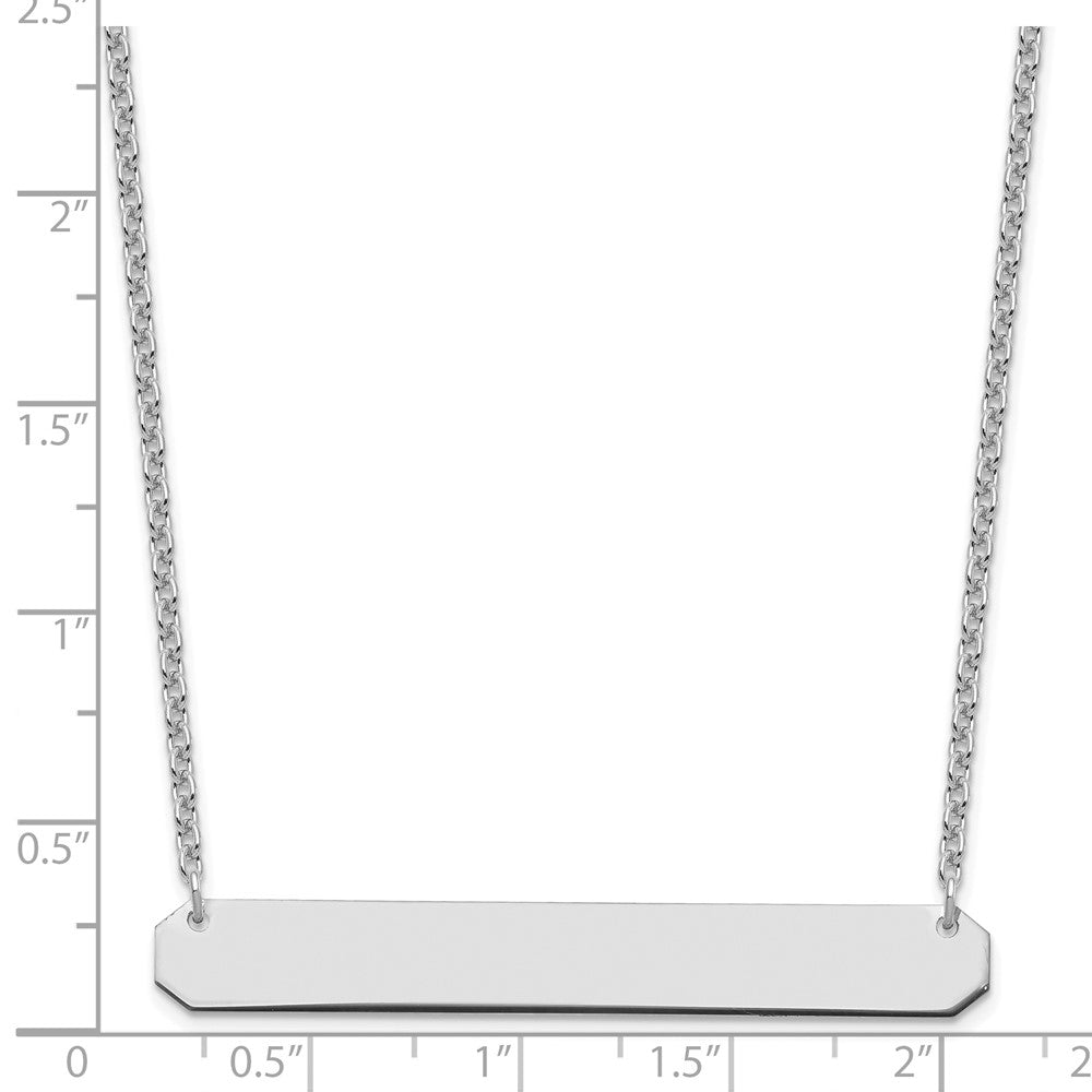 Sterling Silver/Rhodium-plated Large Blank Bar Necklace XNA1208SS