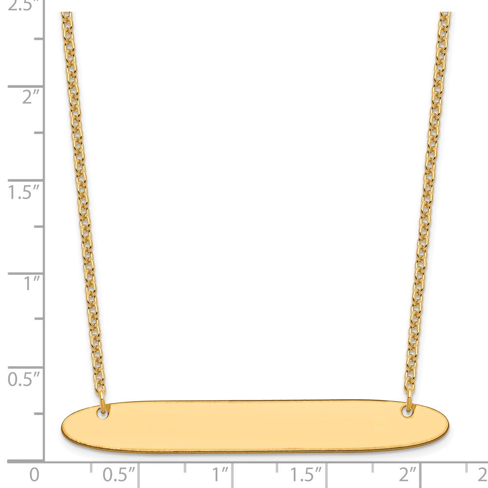Sterling Silver/Gold-plated Large Oblong Blank Bar Necklace XNA1209GP