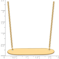 Sterling Silver/Gold-plated Large Oblong Blank Bar Necklace XNA1209GP