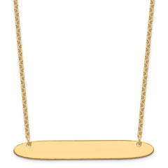 Sterling Silver/Gold-plated Large Oblong Blank Bar Necklace XNA1209GP