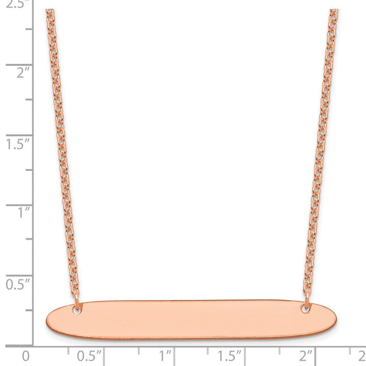 Sterling Silver/Rose-plated Large Oblong Blank Bar Necklace XNA1209RP