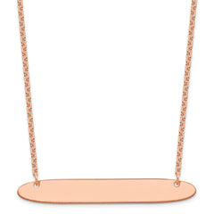 Sterling Silver/Rose-plated Large Oblong Blank Bar Necklace XNA1209RP