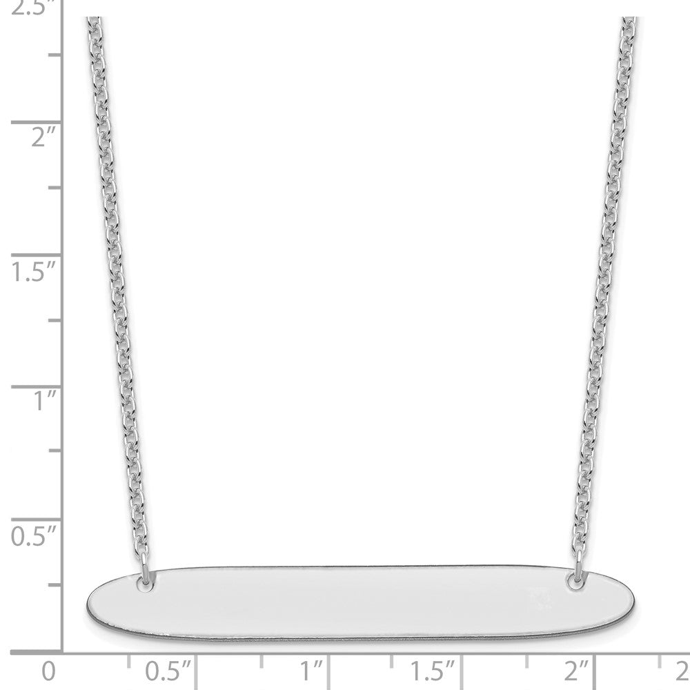 Sterling Silver/Rhodium-plated Large Oblong Blank Bar Necklace XNA1209SS