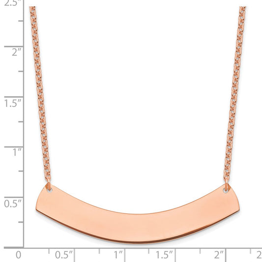 Sterling Silver/Rose-plated Large Curved Blank Bar Necklace XNA1210RP