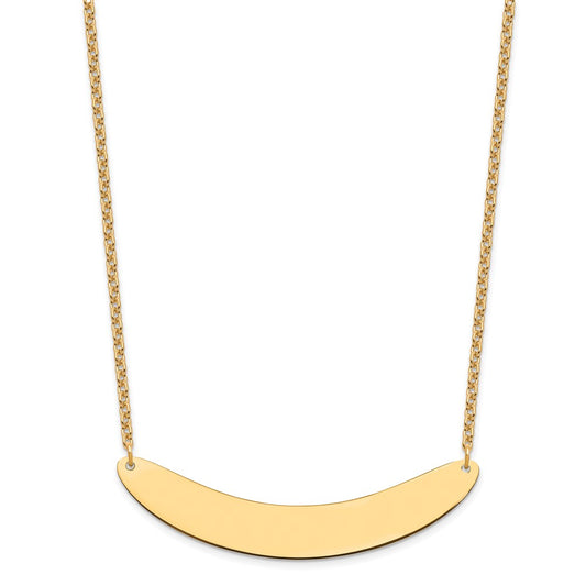 Sterling Silver/Gold-plated Large Curved Blank Bar Necklace XNA1211GP