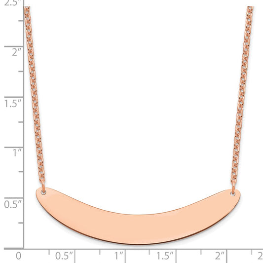 Sterling Silver/Rose-plated Large Curved Blank Bar Necklace XNA1211RP