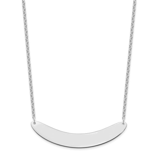 Sterling Silver/Rhodium-plated Large Curved Blank Bar Necklace XNA1211SS
