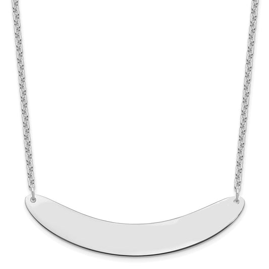 Sterling Silver/Rhodium-plated Large Curved Blank Bar Necklace XNA1211SS
