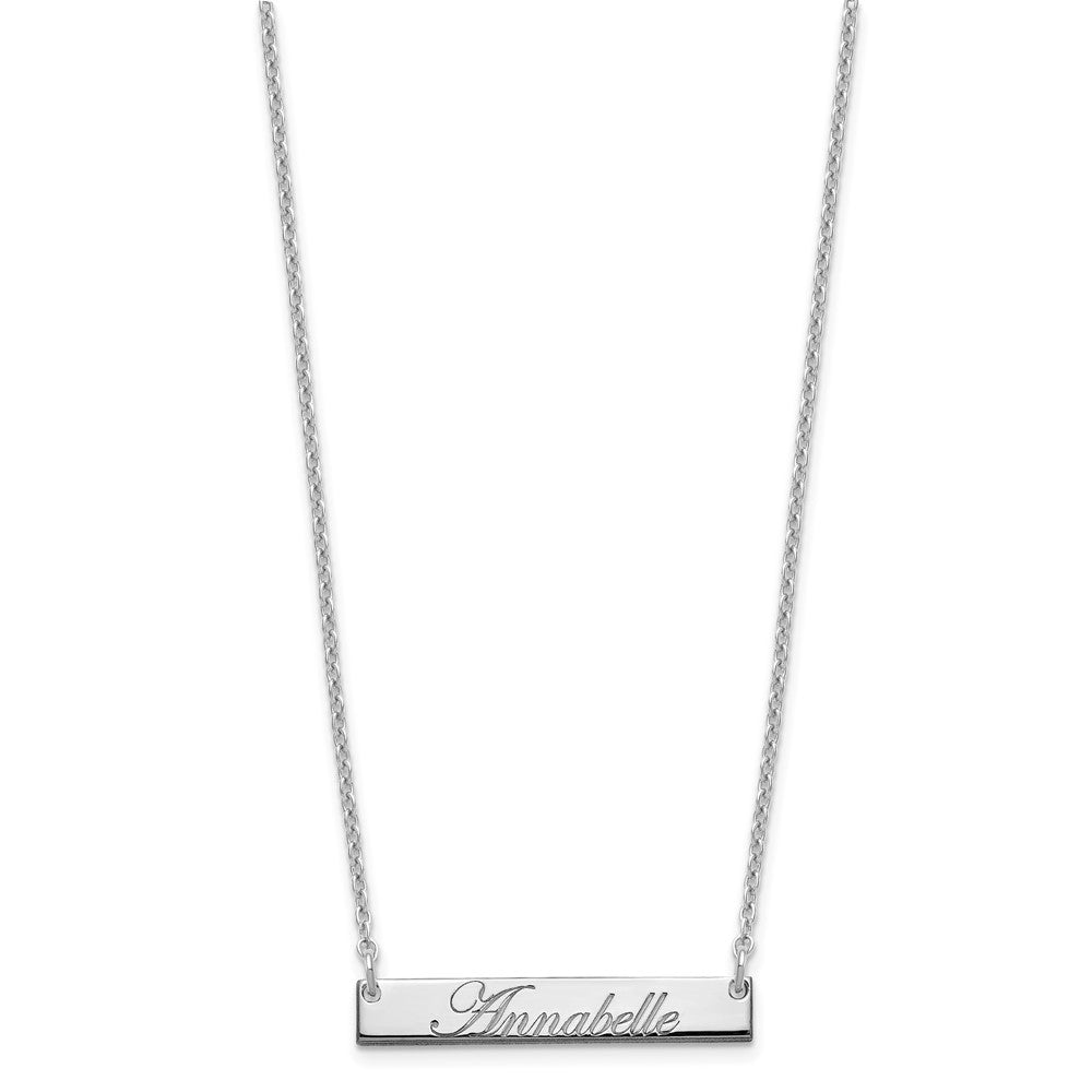 SS/Rhodium-plated Small EDWARDIAN SCRIPT Bar Necklace XNA1214SS
