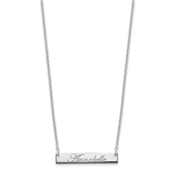 SS/Rhodium-plated Small EDWARDIAN SCRIPT Bar Necklace XNA1214SS