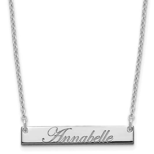 SS/Rhodium-plated Small EDWARDIAN SCRIPT Bar Necklace XNA1214SS