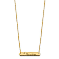 Sterling Silver/Gold-plated Small EDEARDIAN SCRIPT BAR Necklace XNA1215GP