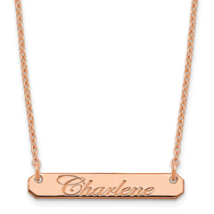 Sterling  Silver/Rose-plated Small EDWARDIAN SCRIPT Bar Necklace XNA1215RP