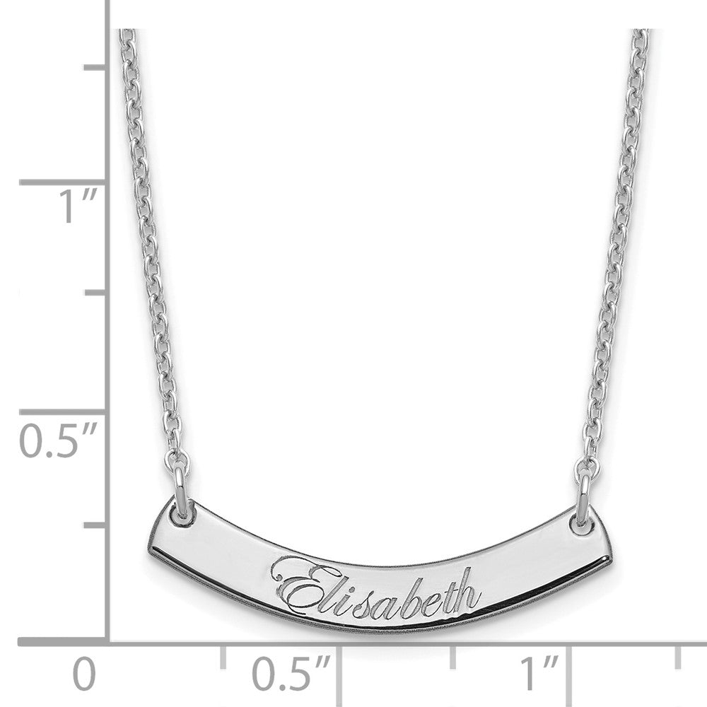 SS/Rhodium-plated Small EDWARDIAN SCRIPT Curved  Bar Necklace XNA1217SS