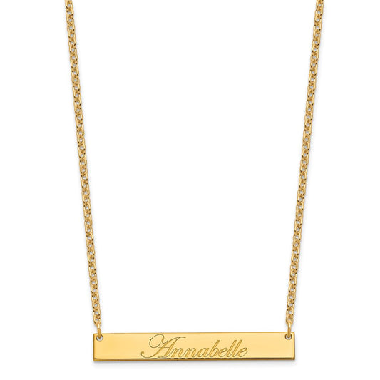 SS/Gold-plated Medium EDWARDIAN SCRIPT Bar Necklace XNA1219GP
