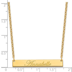 SS/Gold-plated Medium EDWARDIAN SCRIPT Bar Necklace XNA1219GP