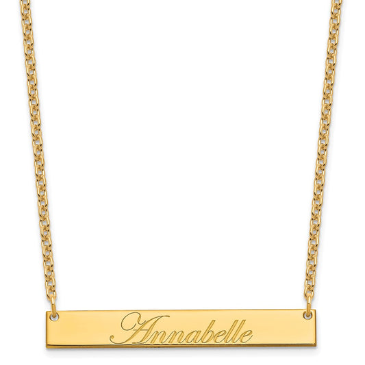SS/Gold-plated Medium EDWARDIAN SCRIPT Bar Necklace XNA1219GP
