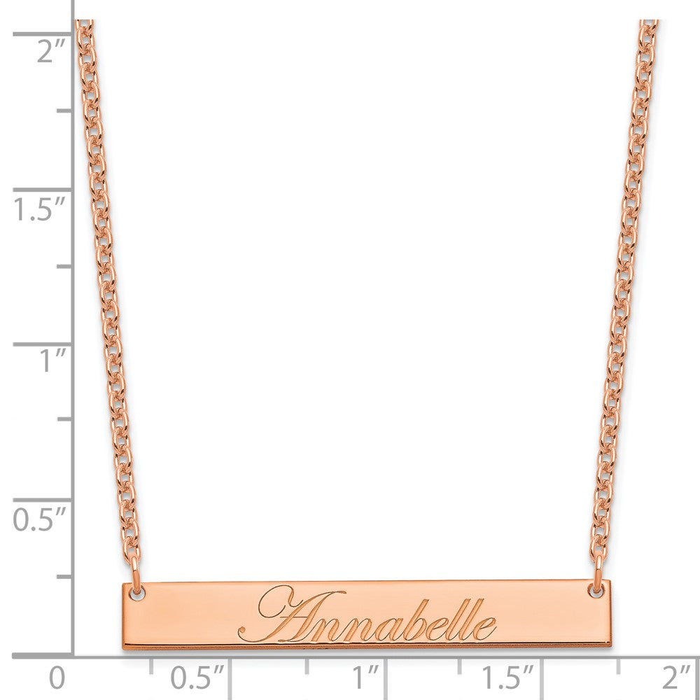 SS/Rose-plated Medium EDWAEDIAN SCRIPT Bar Necklace XNA1219RP