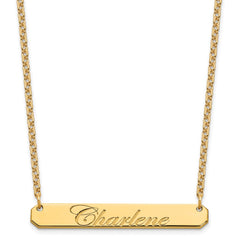 SS/Gold-plated Medium EDWARDIAN SCRIPT Bar Necklace XNA1220GP