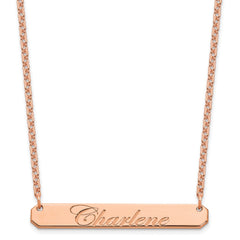 SS/Rose-plated Medium EDWAEDIAN SCRIPT Bar Necklace XNA1220RP