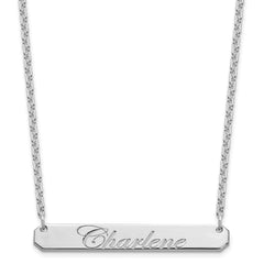 SS/Rhodium-plated Medium EDWARDIAN SCRIPT Bar Necklace XNA1220SS