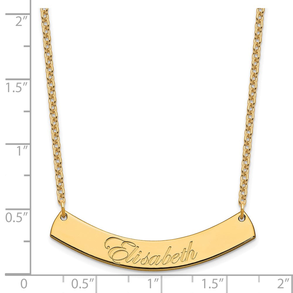 SS/Gold-plated Medium EDWARDIAN SCRIPT Curved Bar Necklace XNA1222GP