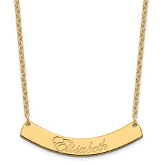 SS/Gold-plated Medium EDWARDIAN SCRIPT Curved Bar Necklace XNA1222GP