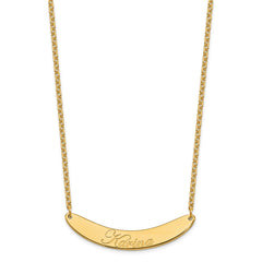 SS/Gold-plated Medium EDWARDIAN SCRIPT Curved Bar Necklace XNA1223GP