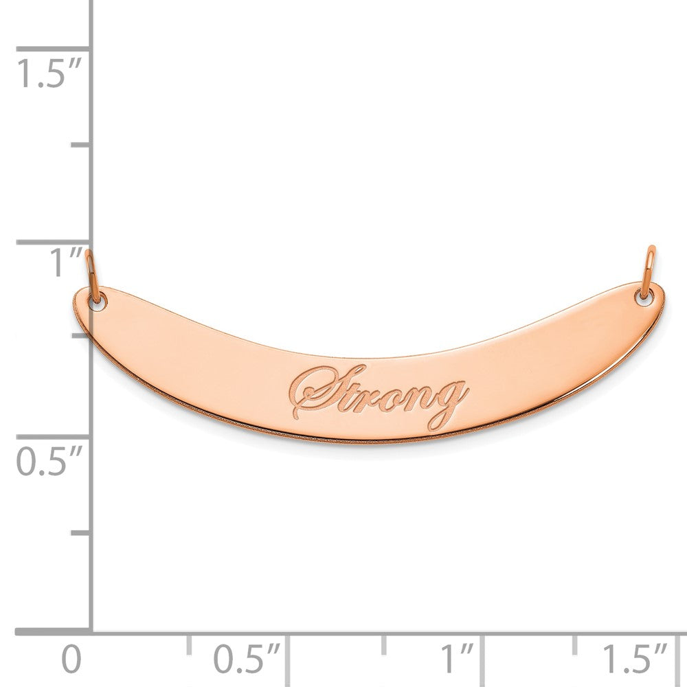 SS/Rose-plated Medium EDWARDIAN SCRIPT Curved Bar Necklace XNA1223RP