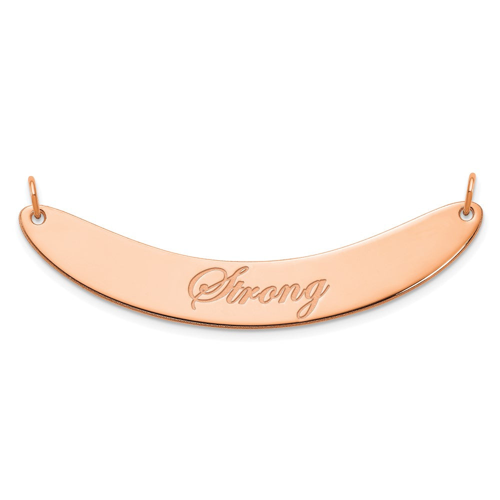 SS/Rose-plated Medium EDWARDIAN SCRIPT Curved Bar Necklace XNA1223RP