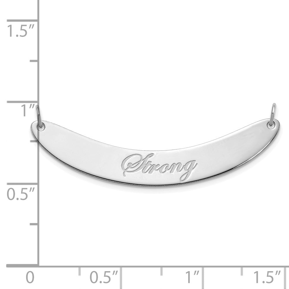 SS/Rhod-plated Medium EDWARDIAN SCRIPT Curved Bar Necklace XNA1223SS