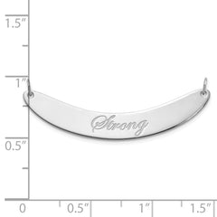 SS/Rhod-plated Medium EDWARDIAN SCRIPT Curved Bar Necklace XNA1223SS