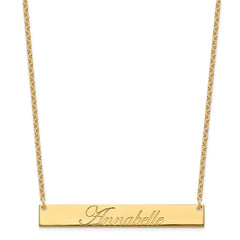 Sterling Silver/Gold-plated Large EDWARDIAN SCRIPT Bar Necklace XNA1224GP