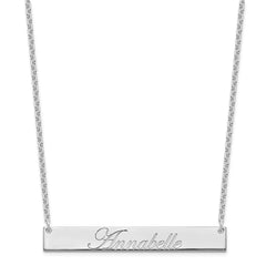 SS/Rhodium-plated Large EDWARDIAN SCRIPT Bar Necklace XNA1224SS