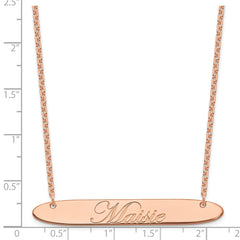 SS/Rose-plated Large Oblong EDWARDIAN SCRIPT Bar Necklace XNA1226RP