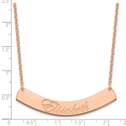 SS/Rose-plated Large EDWARDIAN SCRIPT Curved Bar Necklace XNA1227RP