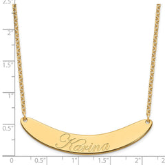 SS/Gold-plated Large EDWARDIAN SCRIPT Curved Bar Necklace XNA1228GP