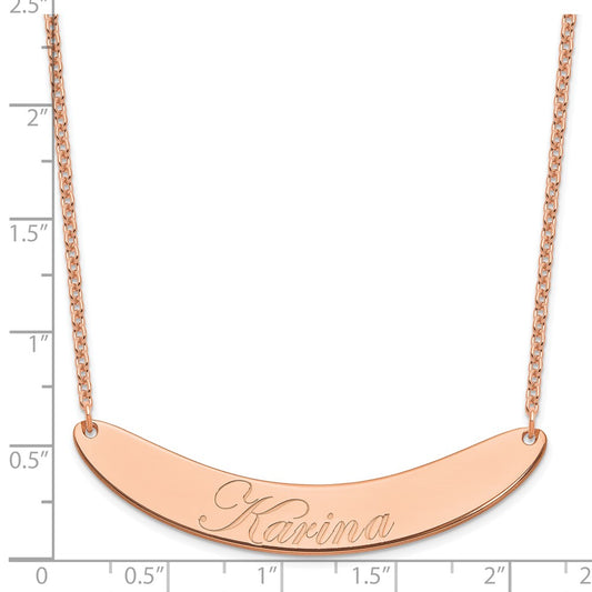 SS/Rose-plated Large EDWARDIAN SCRIPT Curved Bar Necklace XNA1228RP