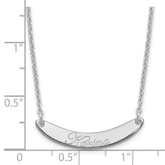 SS/Rhod-plated Small EDWARDIAN SCRIPT Curved Bar Necklace XNA1235SS