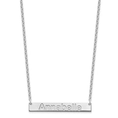 Sterling Silver/Rhod-plated Medium ARIAL ROUNDED Bar Necklace XNA1236SS