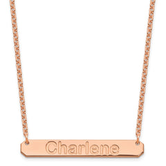 Sterling Silver/Rose-plated Medium ARIAL ROUNDED Bar Necklace XNA1237RP