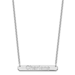 SS/Rhodium-plated Medium ARIAL ROUNDED Bar Necklace XNA1237SS
