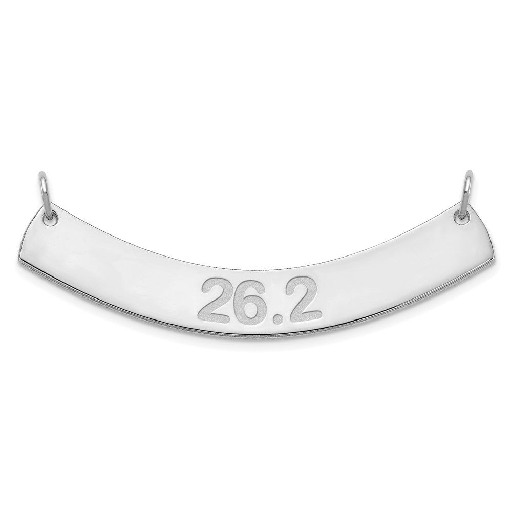 SS/Rhodium-plated Medium ARIAL ROUNDED Curved Bar Necklace XNA1239SS